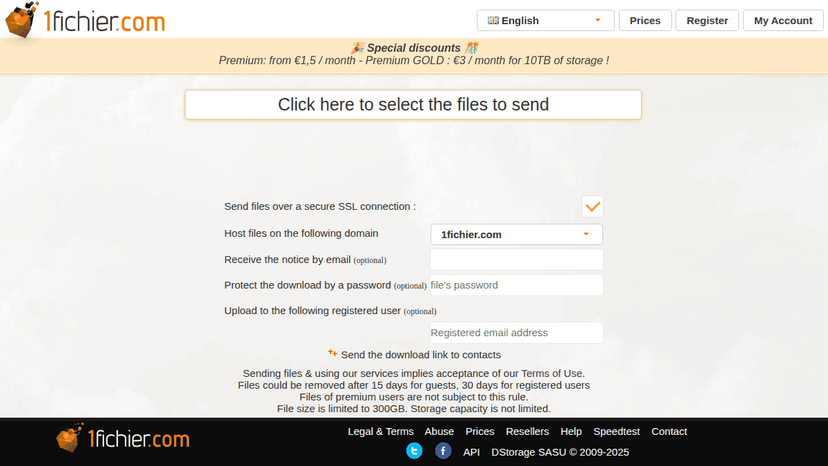 1Fichier.com premium keys